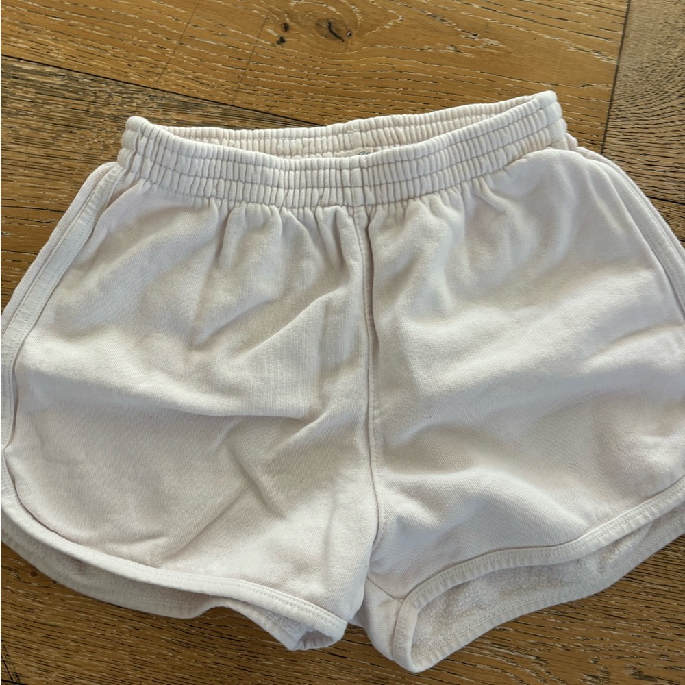 Brandy Melville White Athletic Shorts Lightweight Elastic Waist